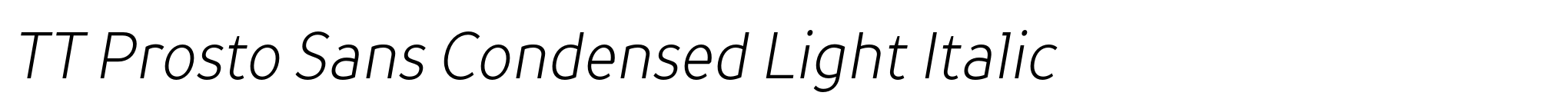 TT Prosto Sans Condensed Light Italic image